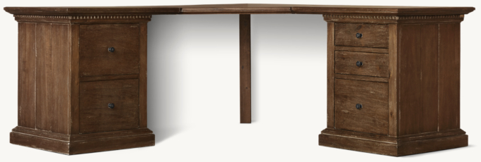 St. James Modular Corner Desk System With 2Drawer File & 3Drawer Utility