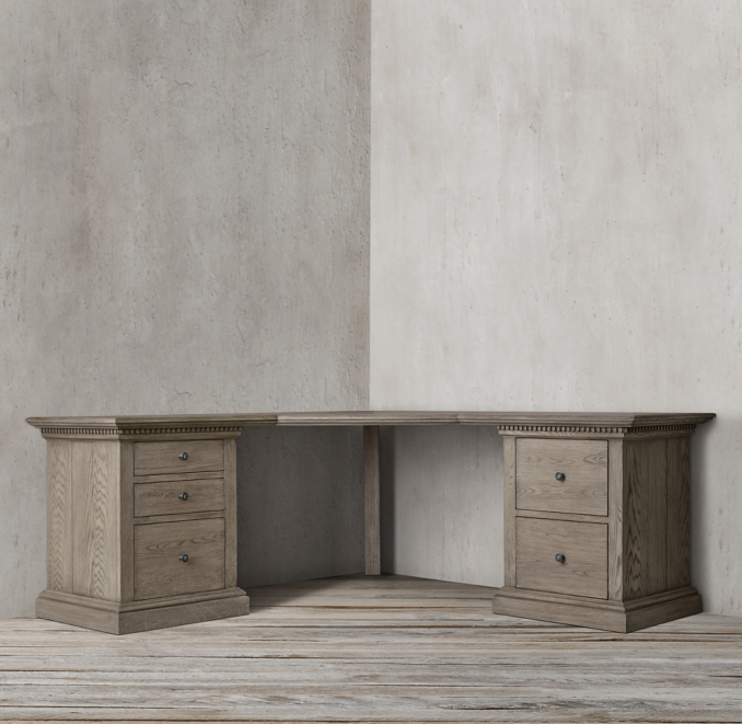 St James Modular Narrow Corner Desk System With 3 Drawer Utility 2 Drawer File Cabinet