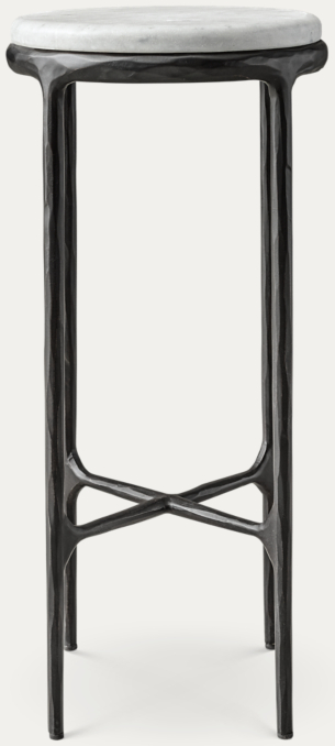Front view of Thaddeus Marble Round Drink Side Table 