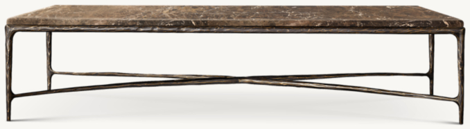 Vue de Face - Thaddeus Marbre - Table Basse - Bronze