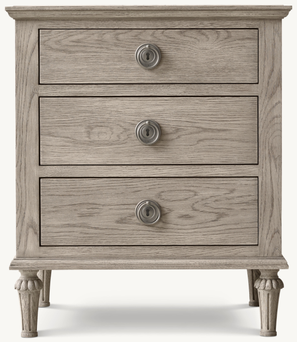 61cm nightstand shown in Antiqued Grey Oak.