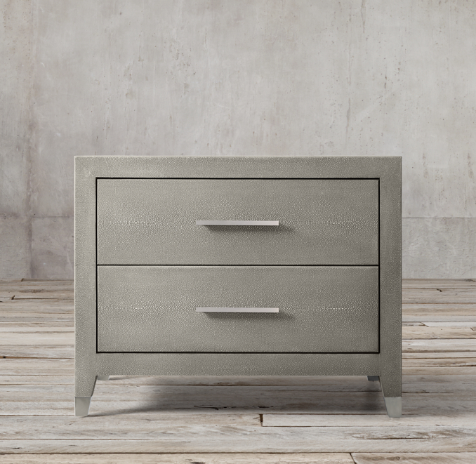 Graydon Shagreen Closed Nightstand