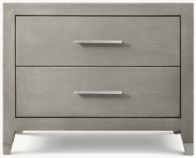 Graydon Shagreen Closed Nightstand | RH