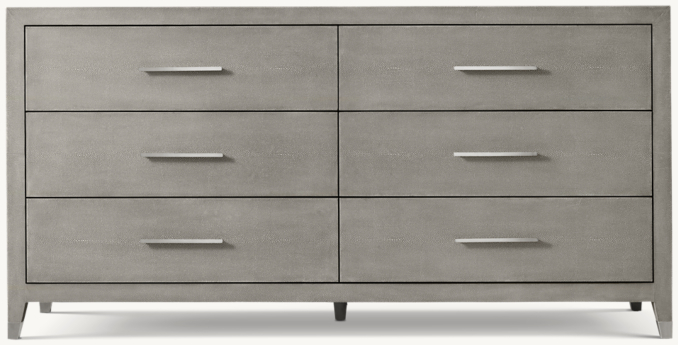 Graydon Shagreen 5-Drawer Narrow Dresser | RH