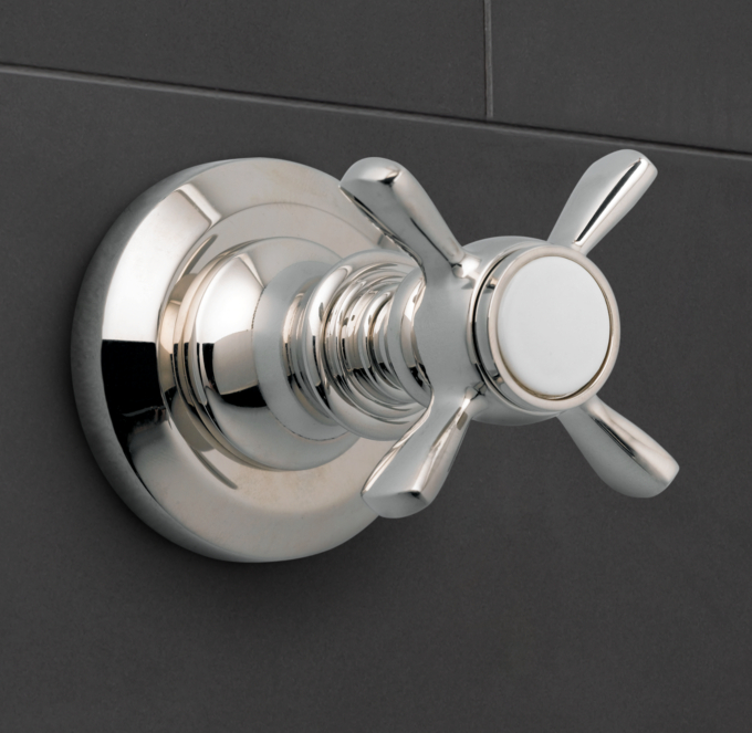 Lugarno Cross-Handle Flow Control Valve & Trim Set for Thermostatic Systems