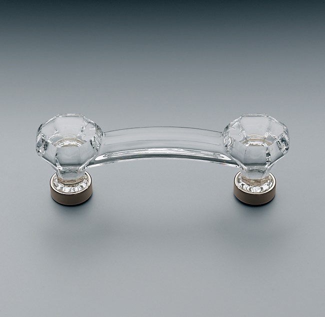 Traditional Clear Glass Pull, Restoration Hardware Cabinet Pulls