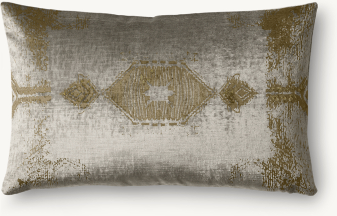 Velvet Oushak Diamond Pillow Cover - Lumbar