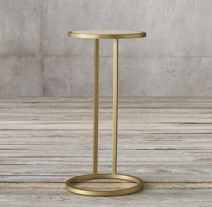 Graydon Shagreen Round Cocktail Side Table