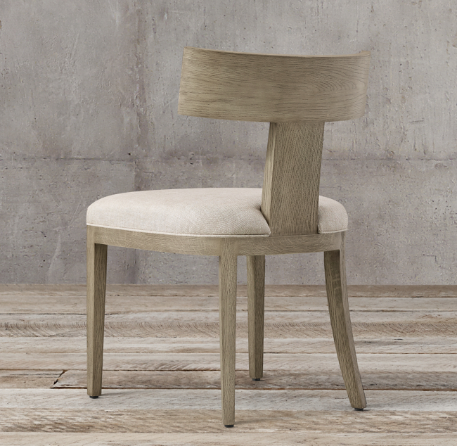 Contemporary Klismos Fabric Side Chair