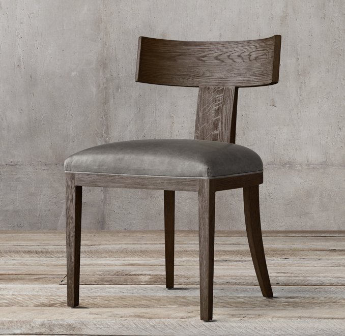 Contemporary Klismos Leather Dining Side Chair