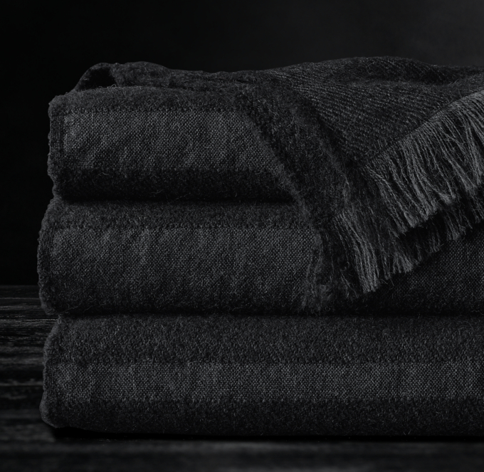 Alpaca Boucle Textured Stripe Throw RH