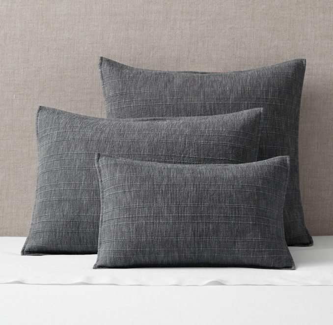 Front view of Sloane Heathered Cotton Sham 