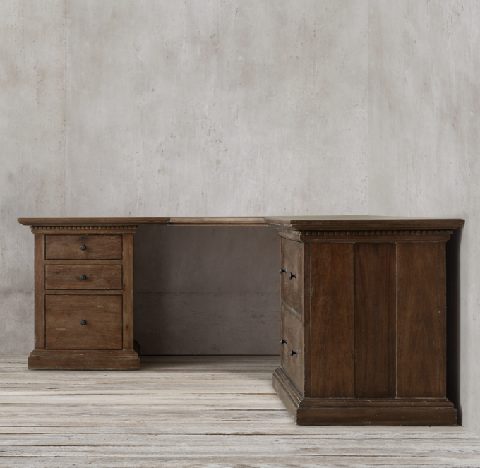 St. James Modular Corner Desk System With 3Drawer Utility & 2Drawer Lateral File