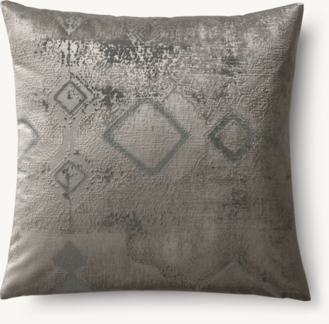 Overhead view of Velvet Oushak Multi-Diamond Pillow Cover - Square 