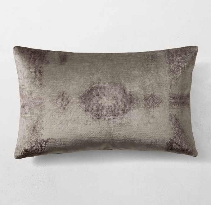 Velvet Oushak Diamond Pillow Cover Lumbar