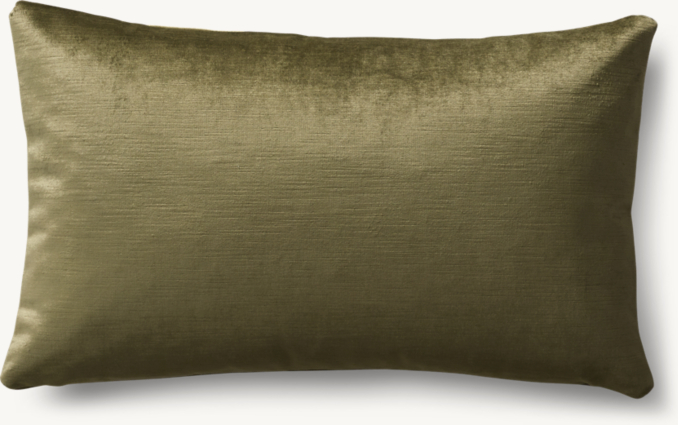 Overhead view of Velvet Oushak Solid Pillow Cover - Lumbar 