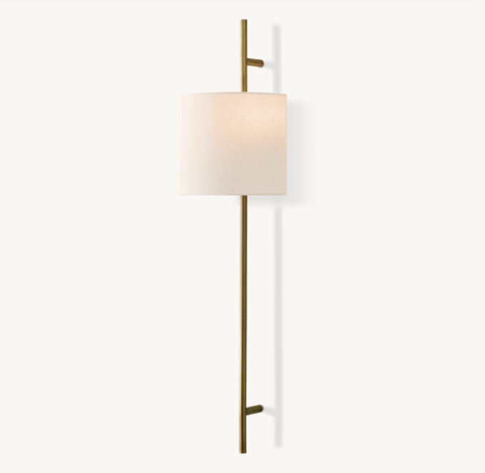 Vela Octagonal Bar Sconce - Round Shade