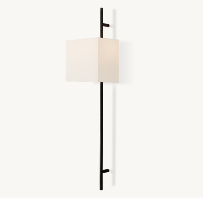 Vela Octagonal Bar Sconce - Rectangular Shade