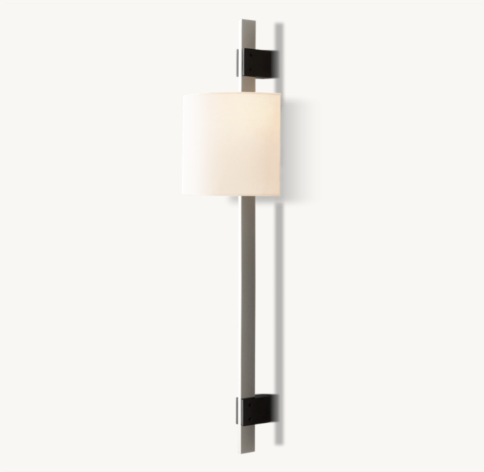 Vela Rectangular Bar Sconce - Round Shade