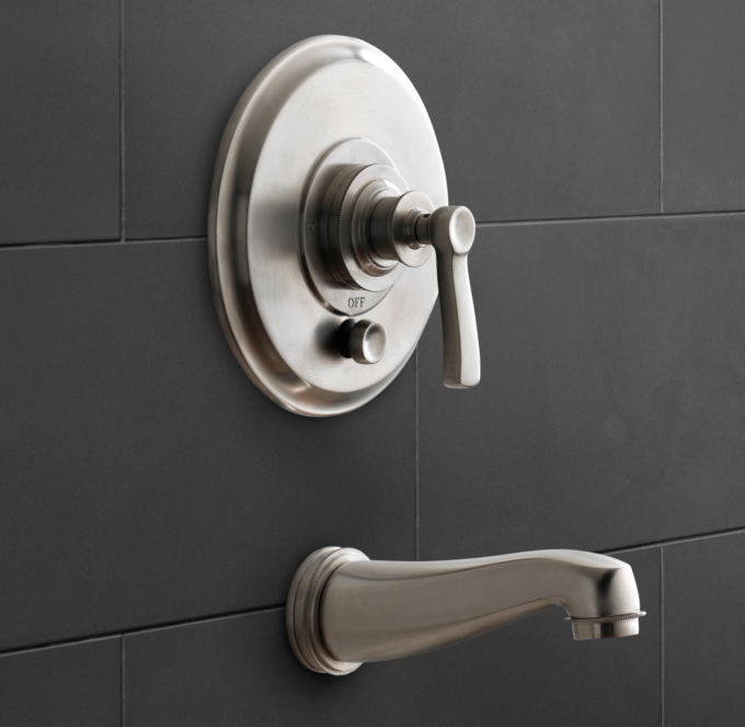 Asbury Lever-Handle Balanced-Pressure Tub & Shower Valve & Trim Set with Bath Spout
