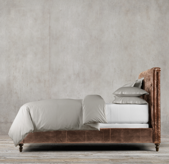 Chesterfield Leather Panel Bed