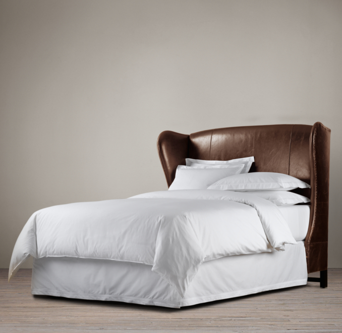 French Wing Leather Headboard