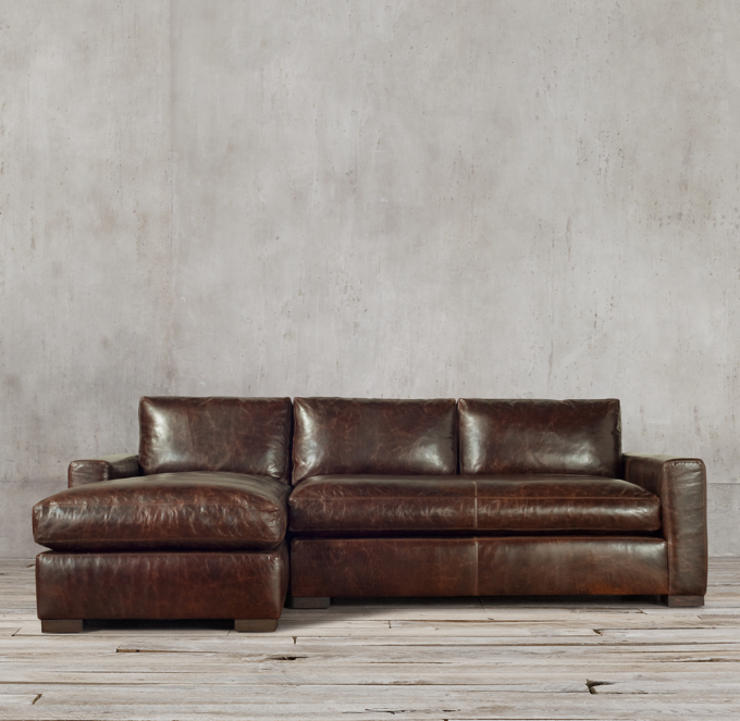 Maxwell Leather Sofa Chaise Sectional