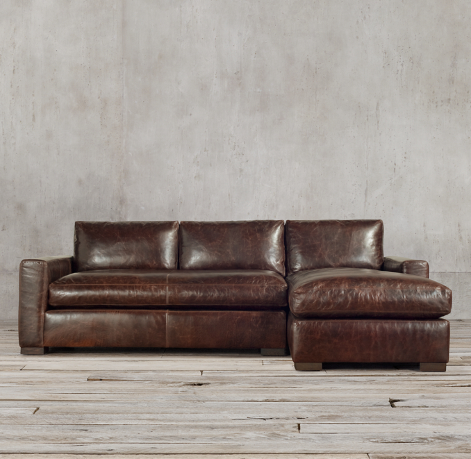 Maxwell Leather RightArm Chaise Sectional