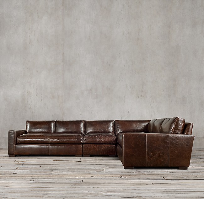 Maxwell Leather L Sectional, Brompton Leather Sectional