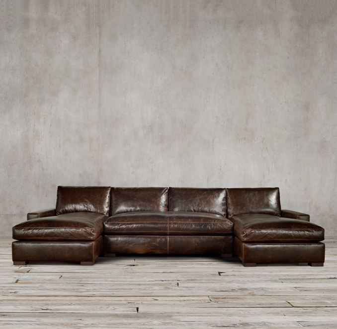 Maxwell Leather UChaise Sectional