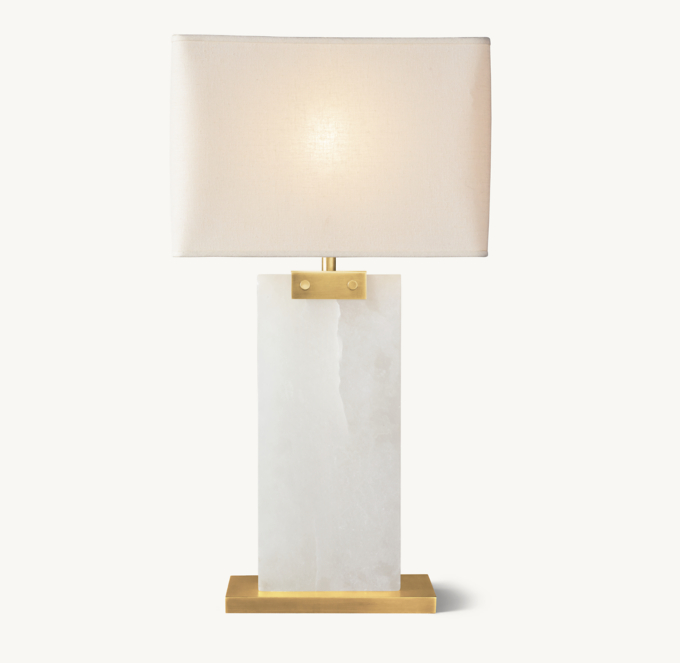 Rectangular Column Alabaster Table Lamp