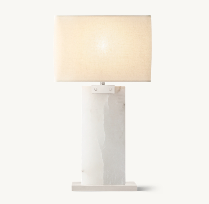 Rectangular Column Alabaster Table Lamp RH TEEN