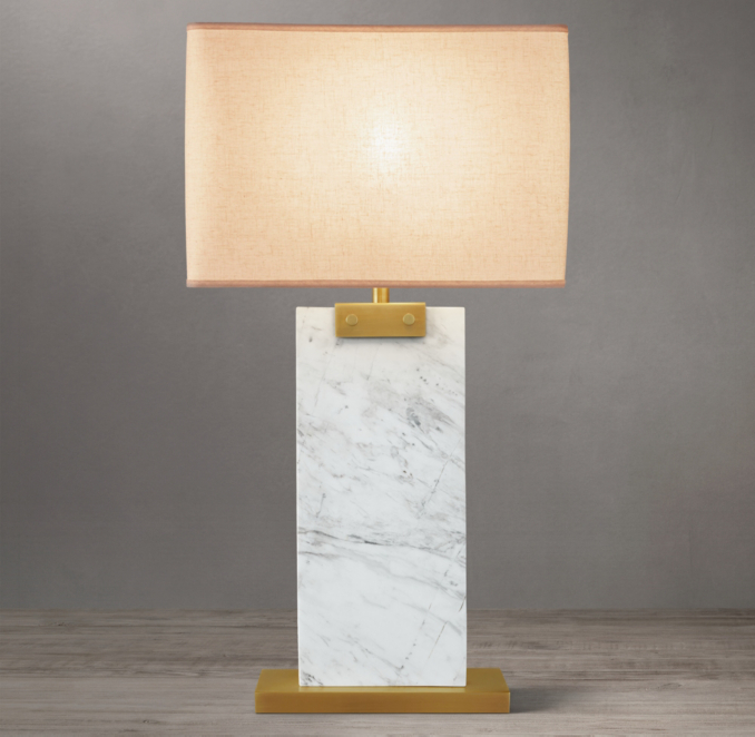 Rectangular Column Marble Table Lamp