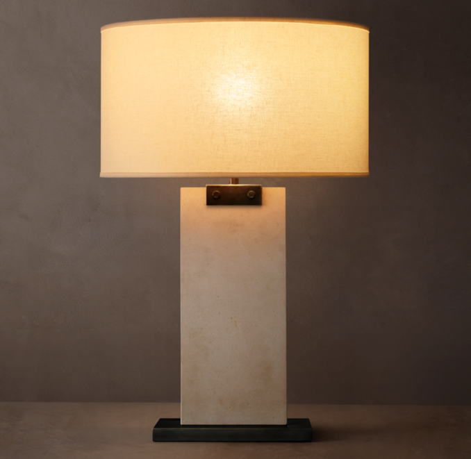 Rectangular Column Limestone Table Lamp | RH