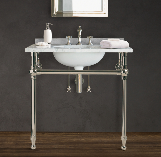 Gramercy Single Metal Washstand With Backsplash