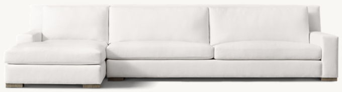 Parisian Track Arm Left-Arm Sofa-Chaise Sectional