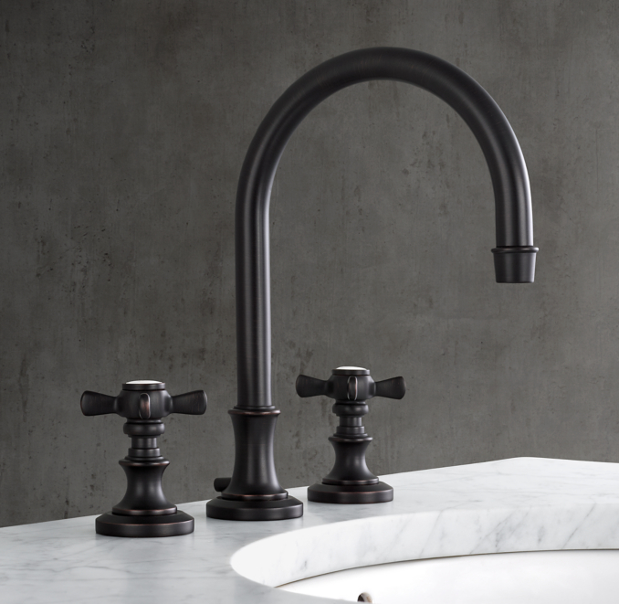 Lugarno CrossHandle 8" Widespread Gooseneck Faucet