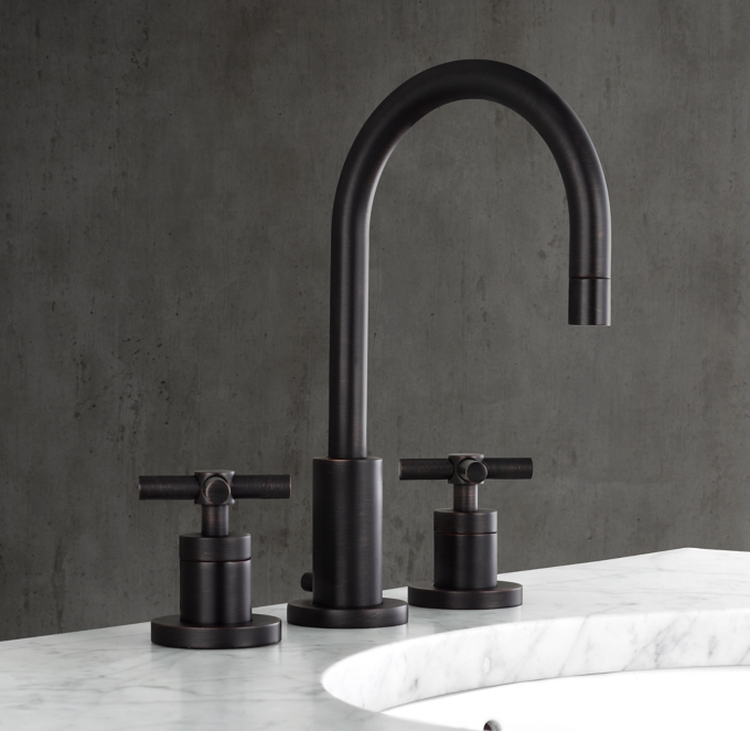Sutton Cross-Handle 8&#34; Widespread Gooseneck Faucet