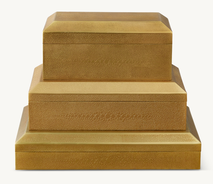 Etched Brass Shagreen Box