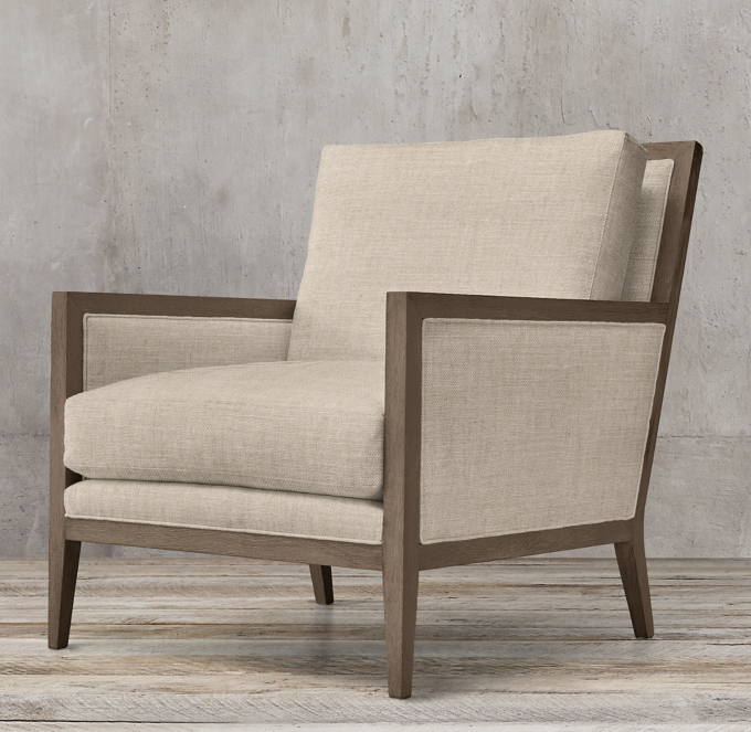 French Contemporary Track Low Back Chair