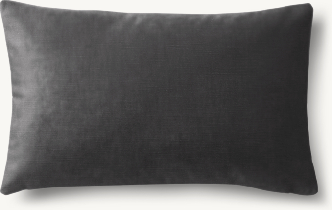 Overhead view of Velvet Oushak Solid Pillow Cover - Lumbar 