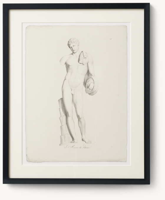 18th C. Engraving of Greek Male Nude 2 - Antique