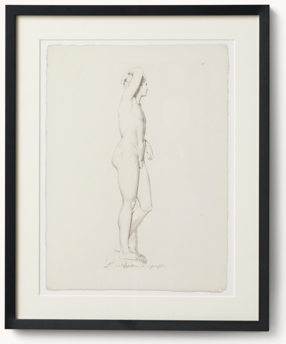 18th C. Engraving of Greek Male Nude 3 - Antique