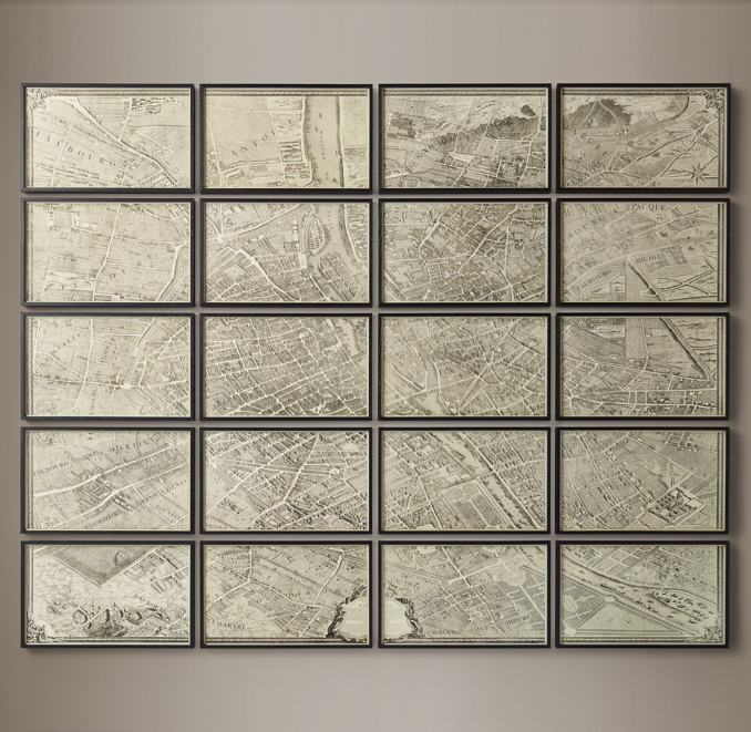 Turgot's 1739 Plan de Paris Map Panels | RH