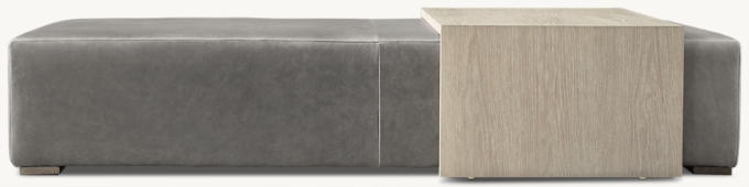 Bridge Leather Coffee Table Ottoman