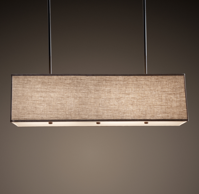 Rectangular Linen Shade Pendant - Rectangular Linen Shade Pendant. Click to Zoom