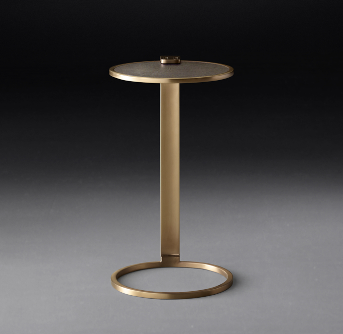 Franz Shagreen Round Cocktail Side Table