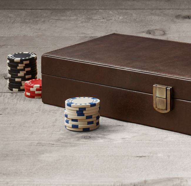 Leather-Wrapped Poker Set - Moore & Giles - Luxury Gifts