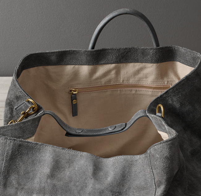 Clare V. Simple Tote - gray suede