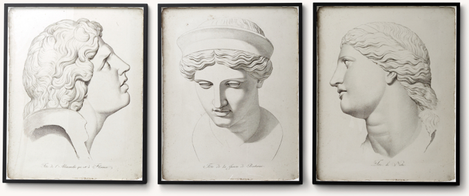 18th C. Engraving of Ancient Greek Sculpture Collection